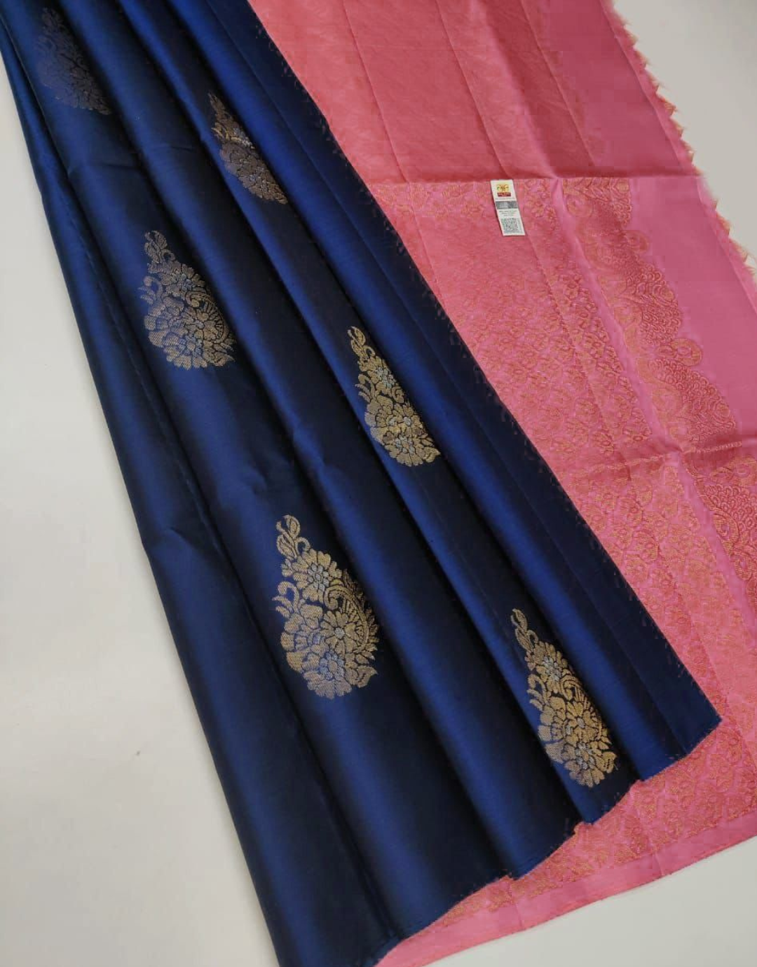 CM - Royal Blue Colour Lichi Silk Saree - Silk Sarees - Sarees