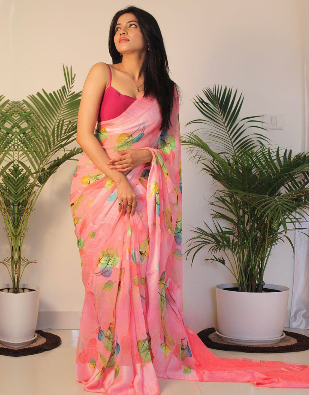 Navya Pink Soft Silk Saree – Zariknyaa