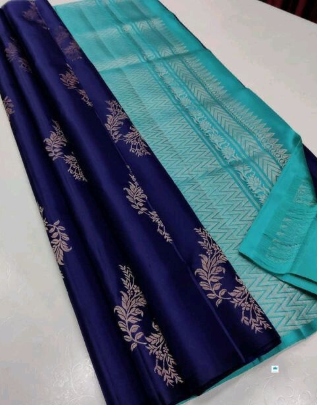 Hetal Navy Blue-Eastern Blue Soft Silk Saree