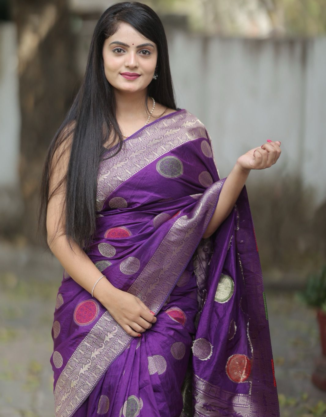 Mitra Purple Dolla Silk Saree