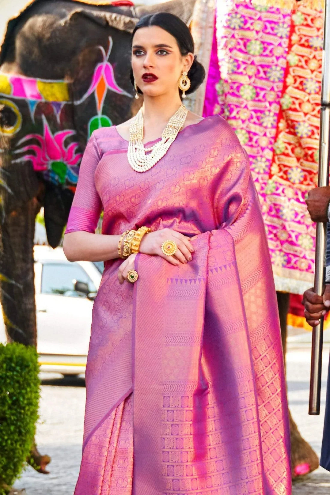 Faded Purple Navya Kanjivaram Silk Saree