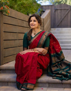 Bhavna Red Linen Silk Saree