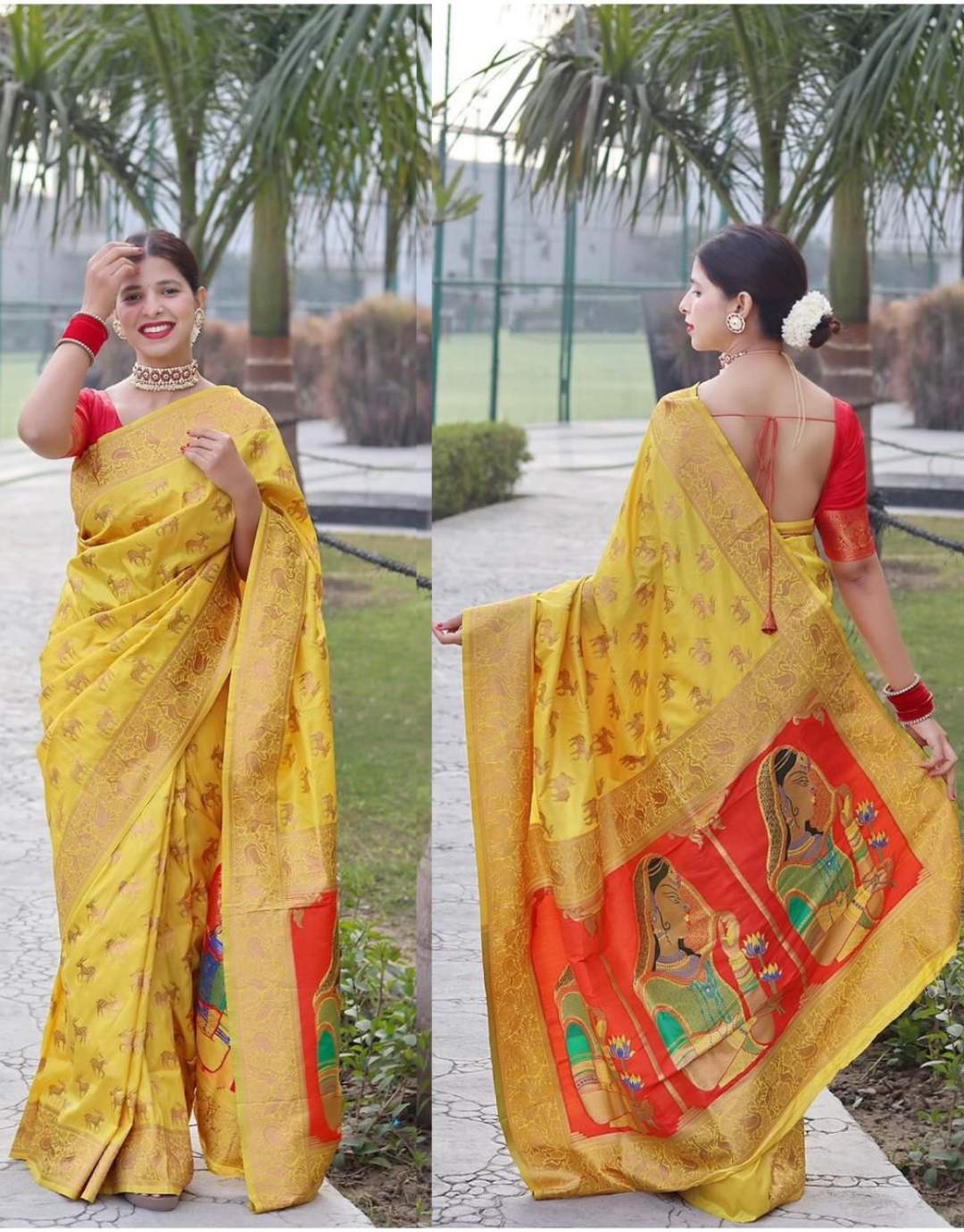 Jiya Yellow Paithani Silk Saree