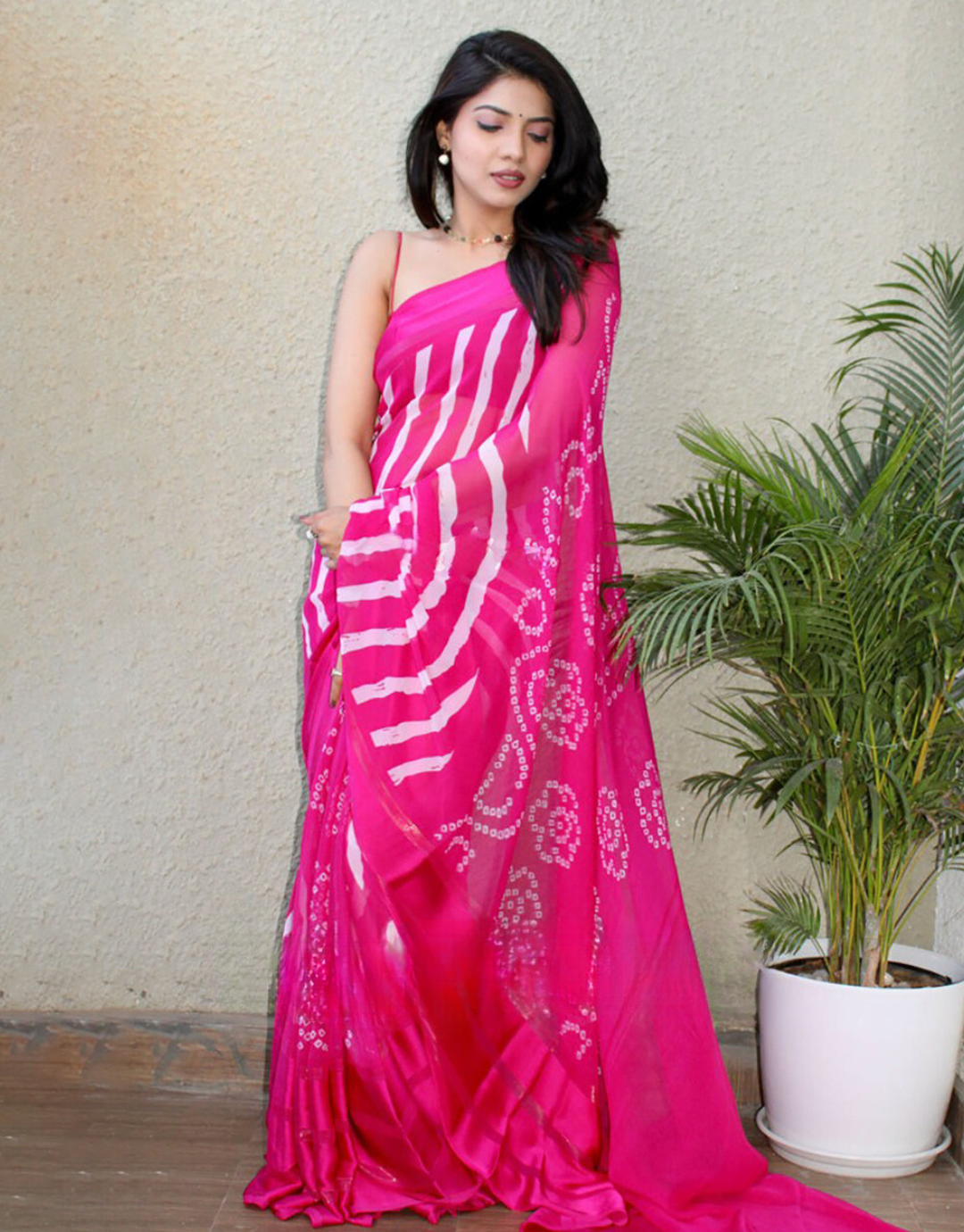 Janvi  Deep Pink Soft Silk Saree