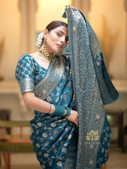 Hira Ramagreen Banarasi Silk Saree