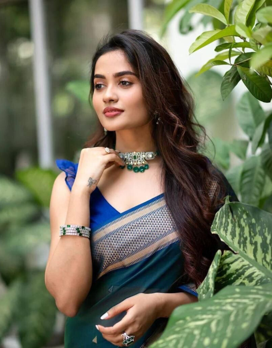 Veena Ramagreen Soft Silk Saree