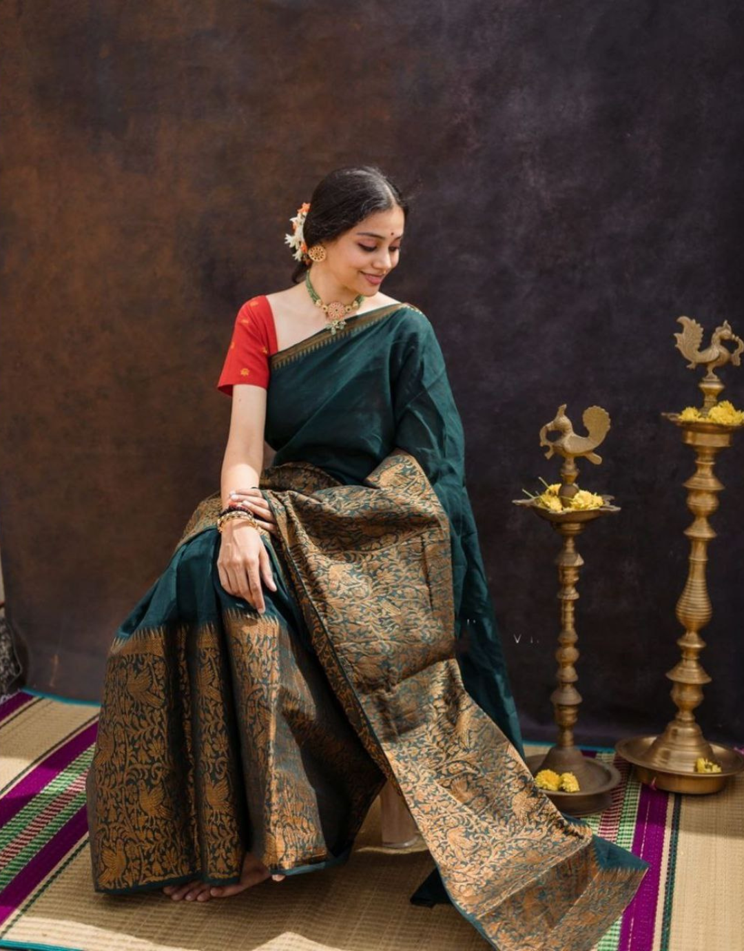 Navya Gable Green Soft Banarasi Silk Saree With Attractive Blouse