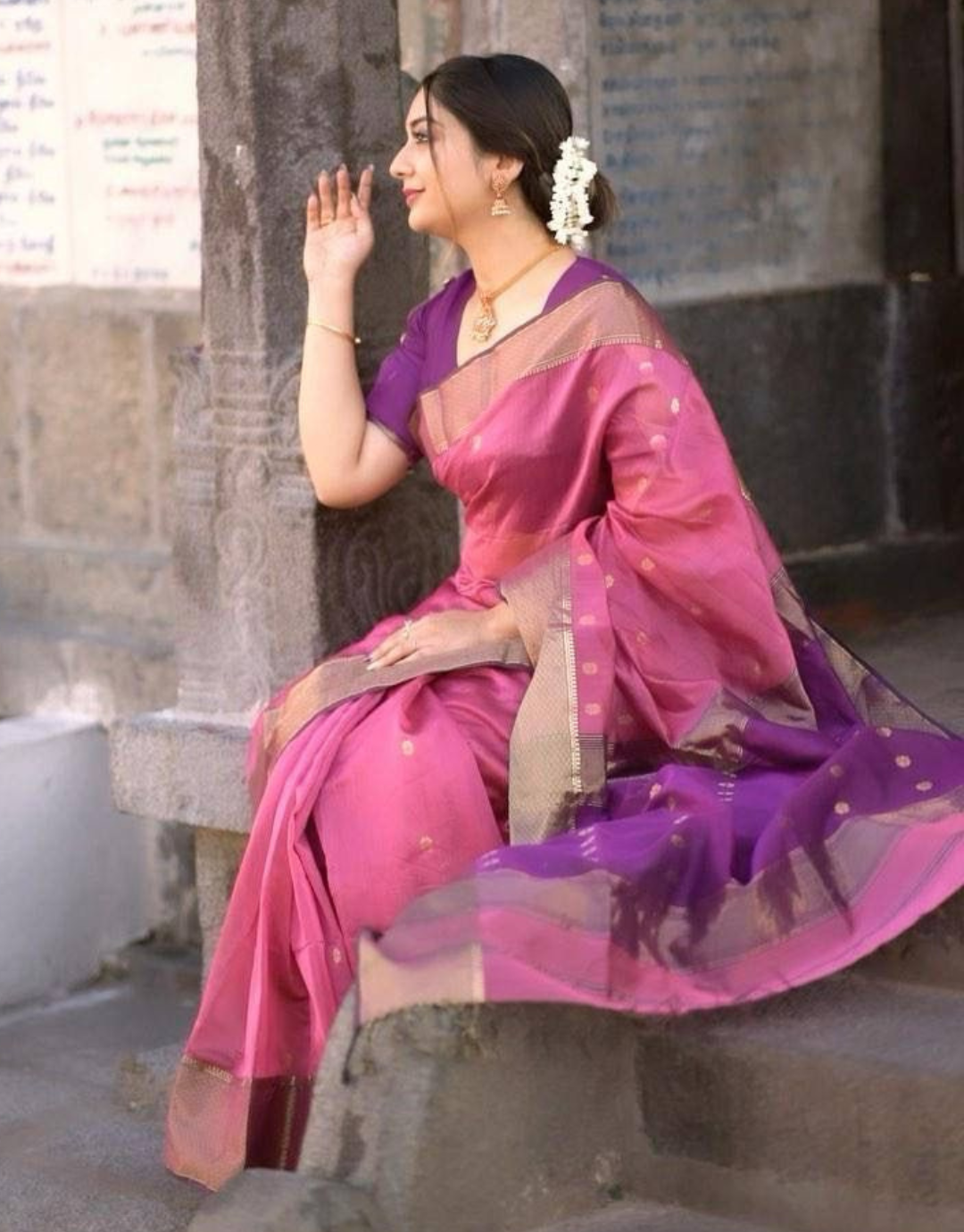 Sita Lilac Purple Banarasi Silk Saree