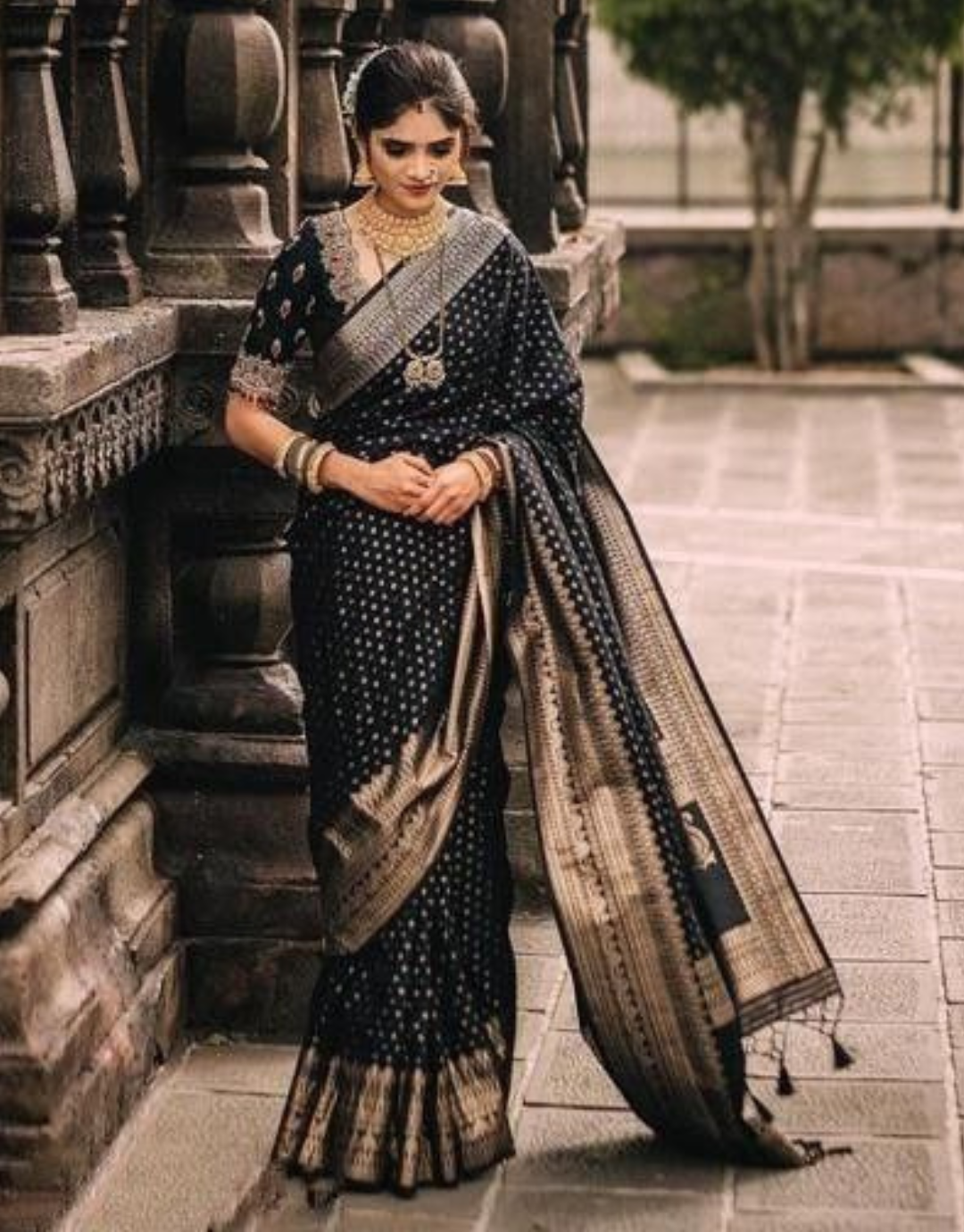 Purvi Black Soft Banarasi Silk Saree With Attractive Blouse