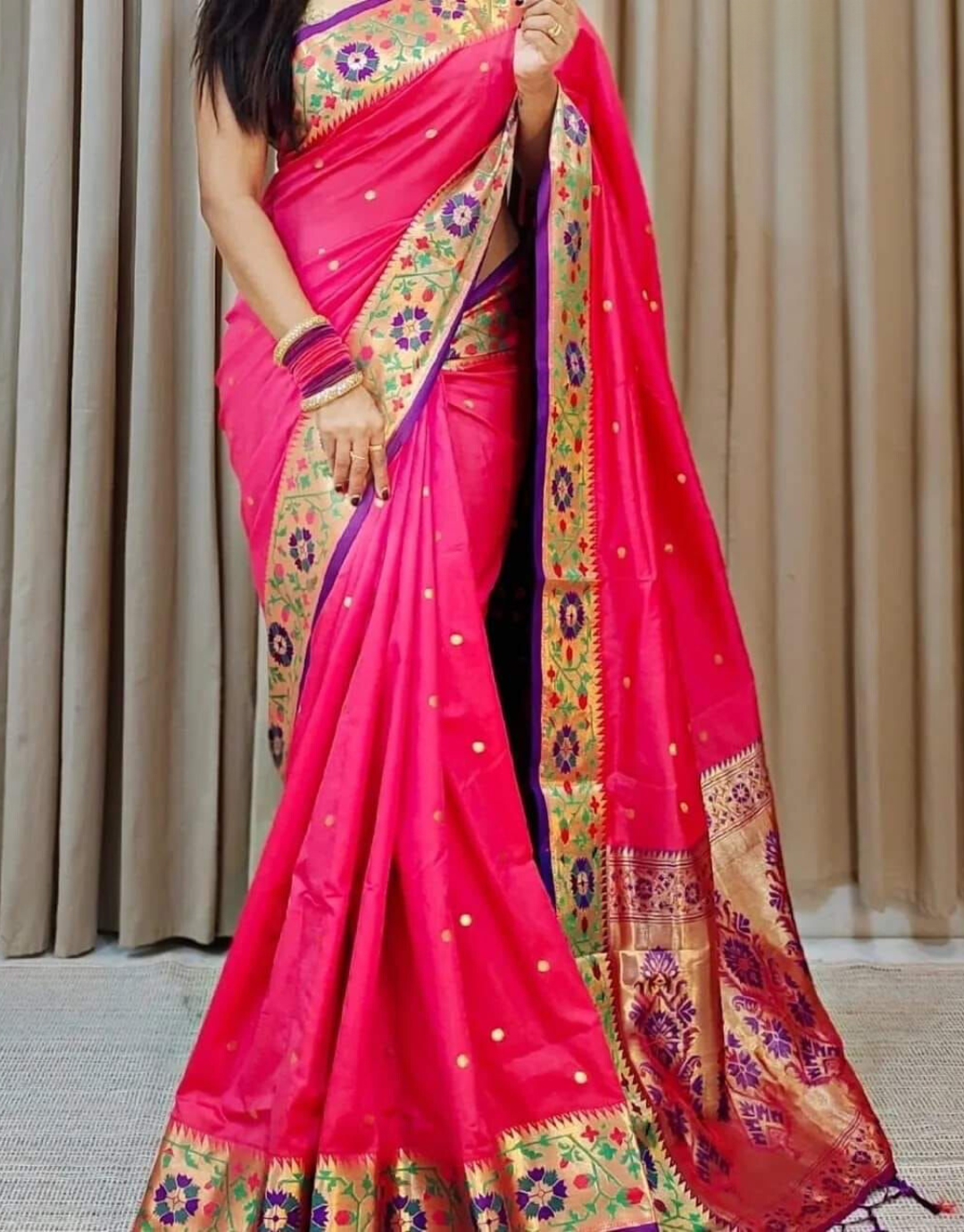 Nikita Pink Paithani Silk Saree