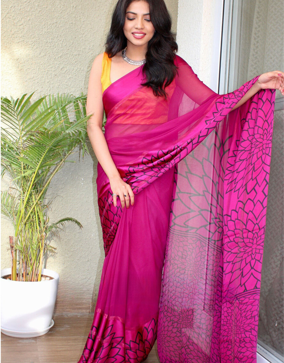 Navya Deep Pink Soft Silk Saree