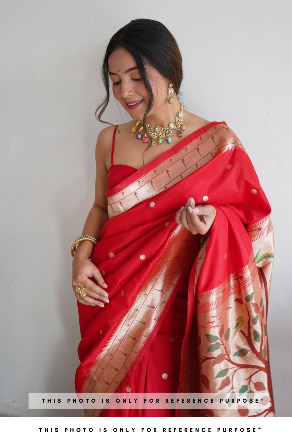 Kaveri Red Woven Paithani Silk Saree