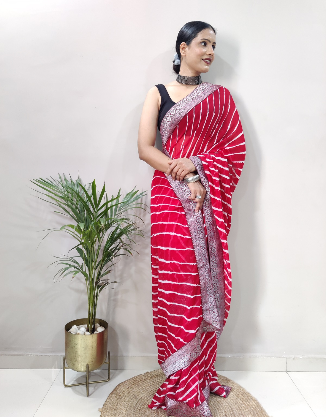 Silk Land Multicolor Check Saree With Unstitched Blouse