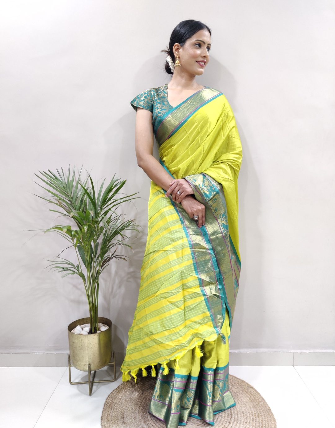 Ragini Yellow Soft Silk Saree