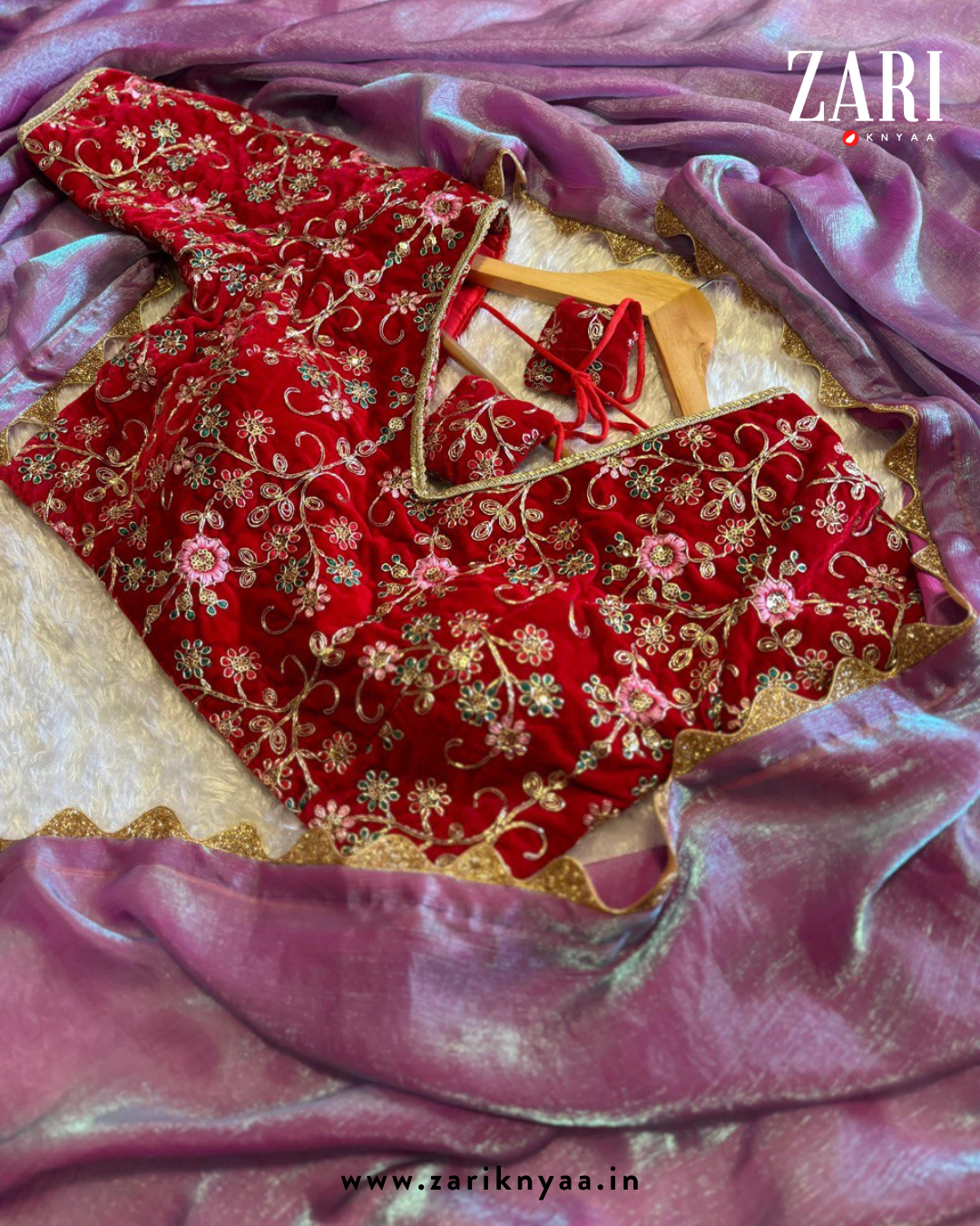 Irish Two-Tone Crush saree On Moticut Lace With Fancy Designer Blouse