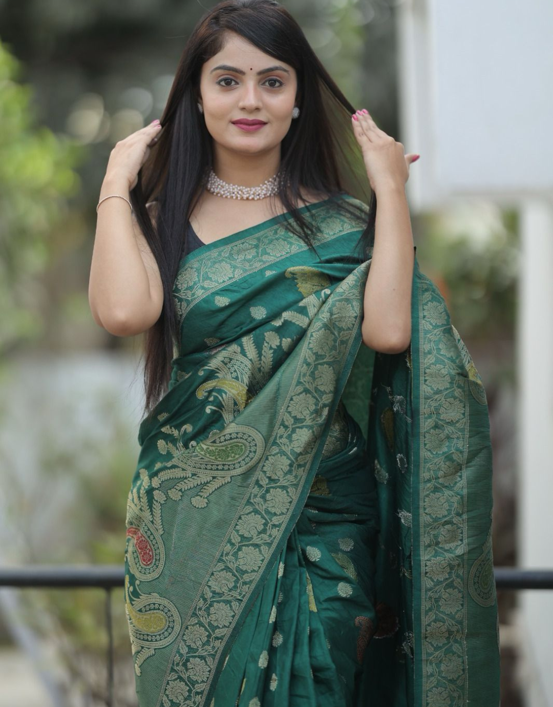 Mitra Green Dolla Silk Saree