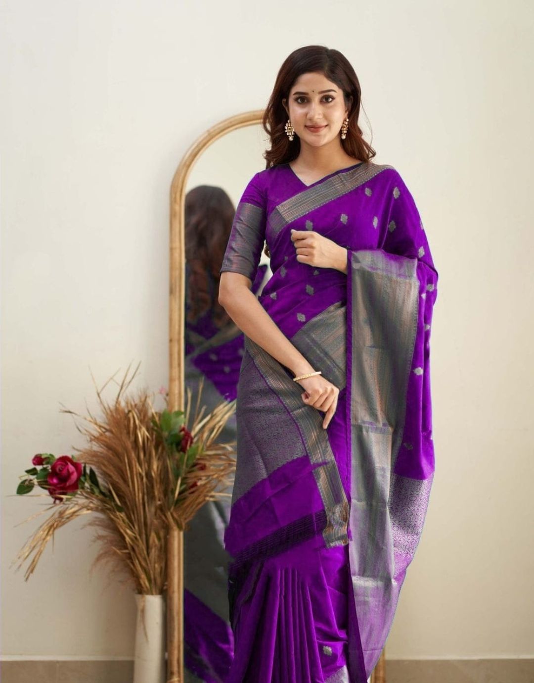 Sunita Purple Kanchipuram Saree
