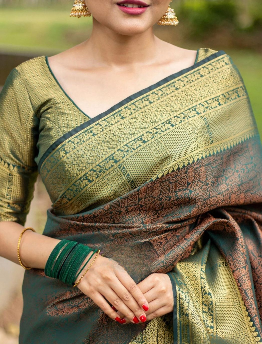 Shriya Green Kanchipuram Silk Saree