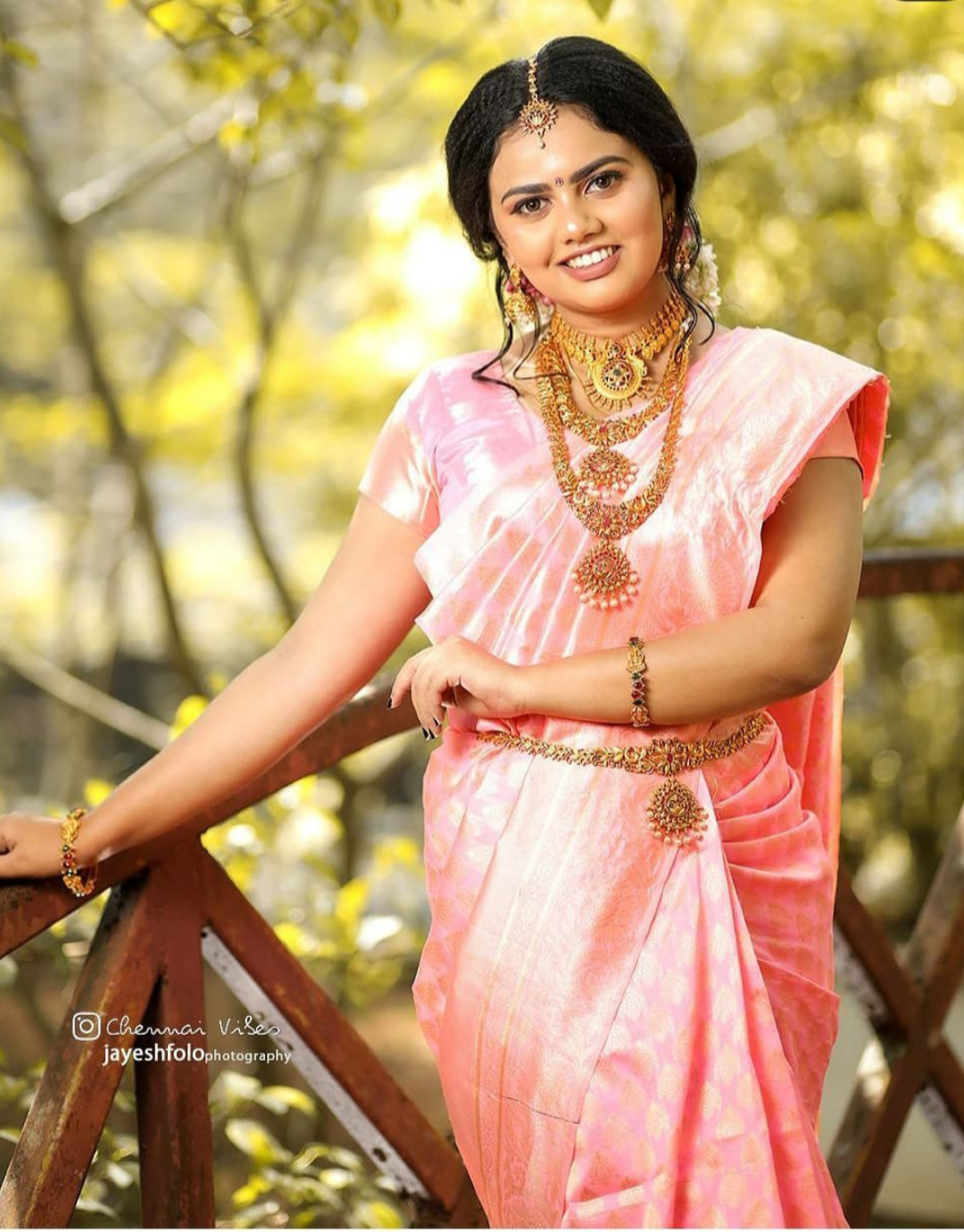 Kalpana Pink Kanchipuram Silk Saree With Attached Blouse