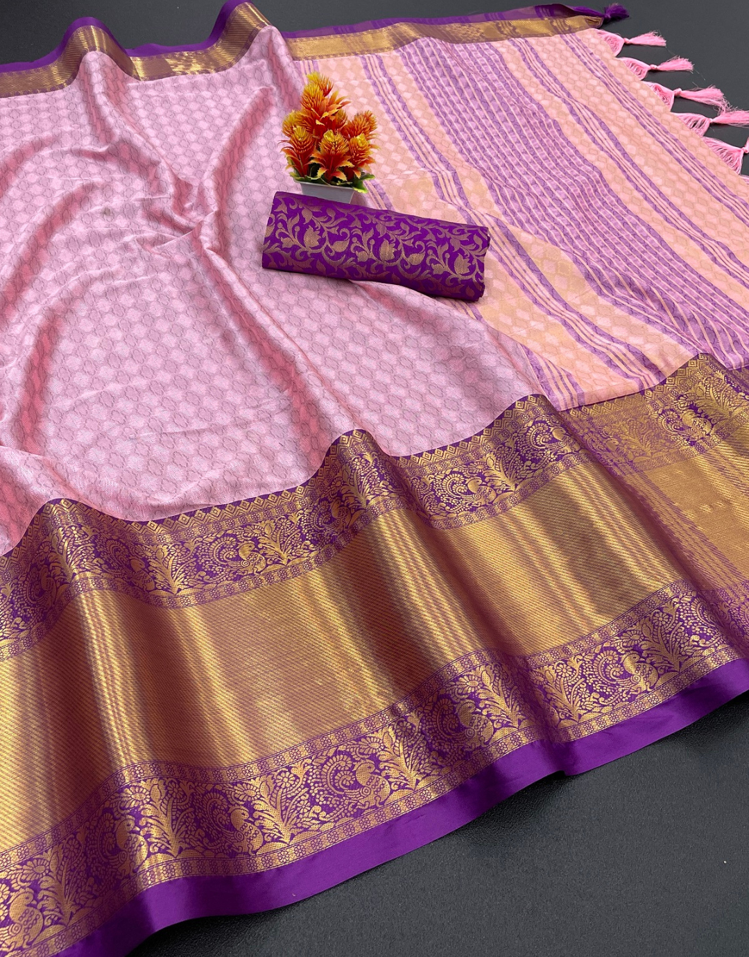 Suman Pink Cotton Silk Saree