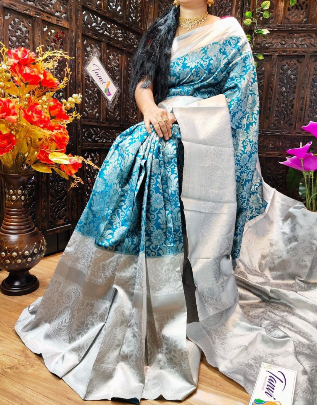 Preeta RamaGreen Kanchipuram Silk Saree
