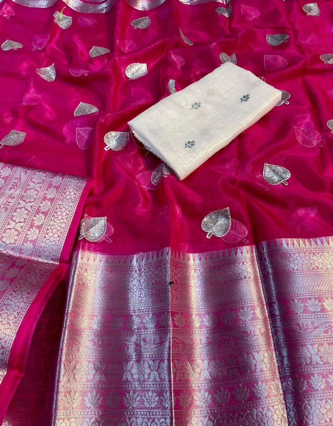 Devika Deep Pink Organza Silk Saree
