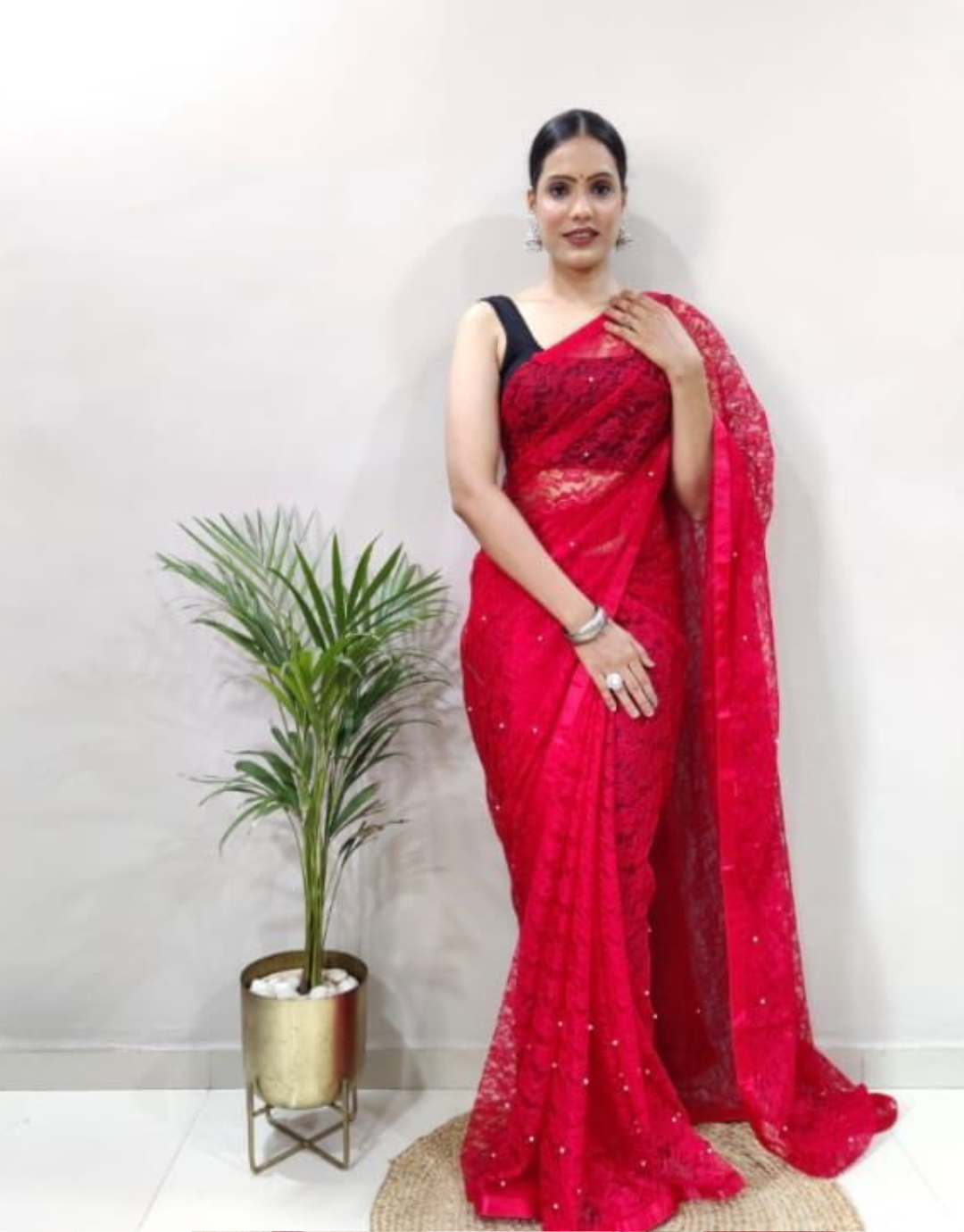 Designer Party Wear Brasso Saree - Stylecaret.com