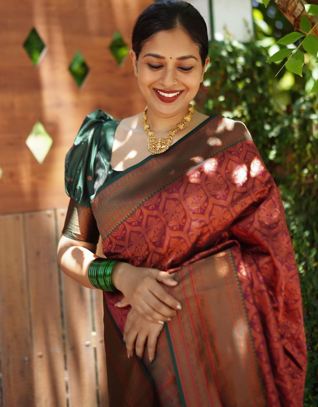 Zarika Maroon Banarasi Silk Saree