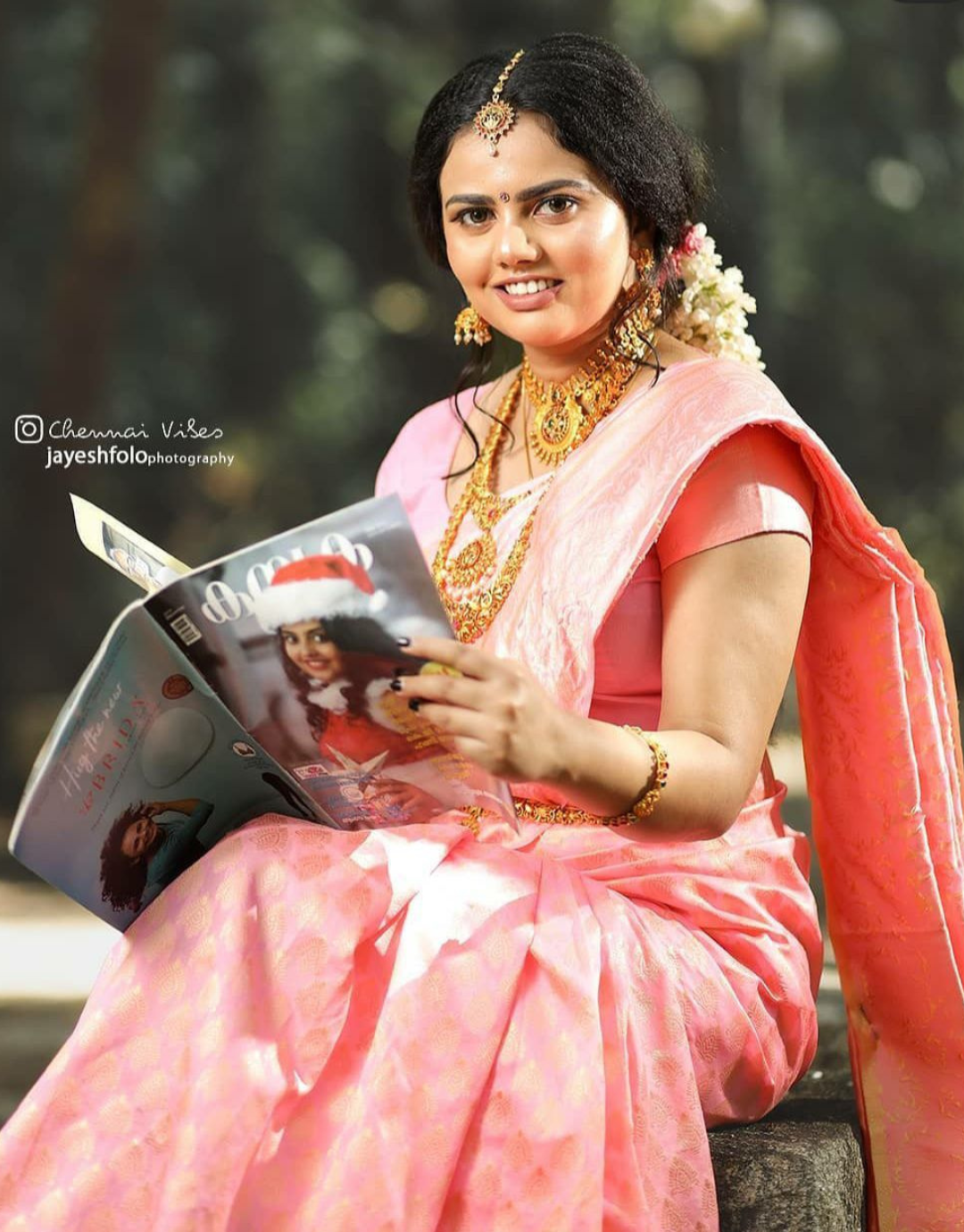 Kalpana Pink Kanchipuram Silk Saree With Attached Blouse