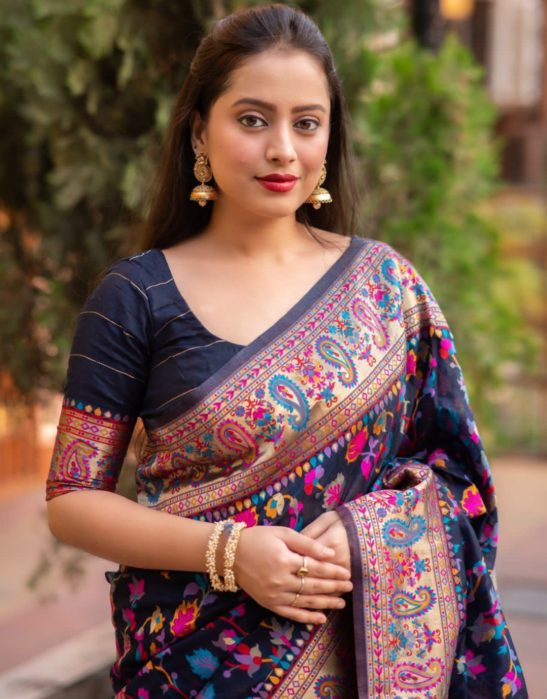 Sangeet Wear Traditional Kashmiri Saree | Marriage Bridal Sagaai Sari