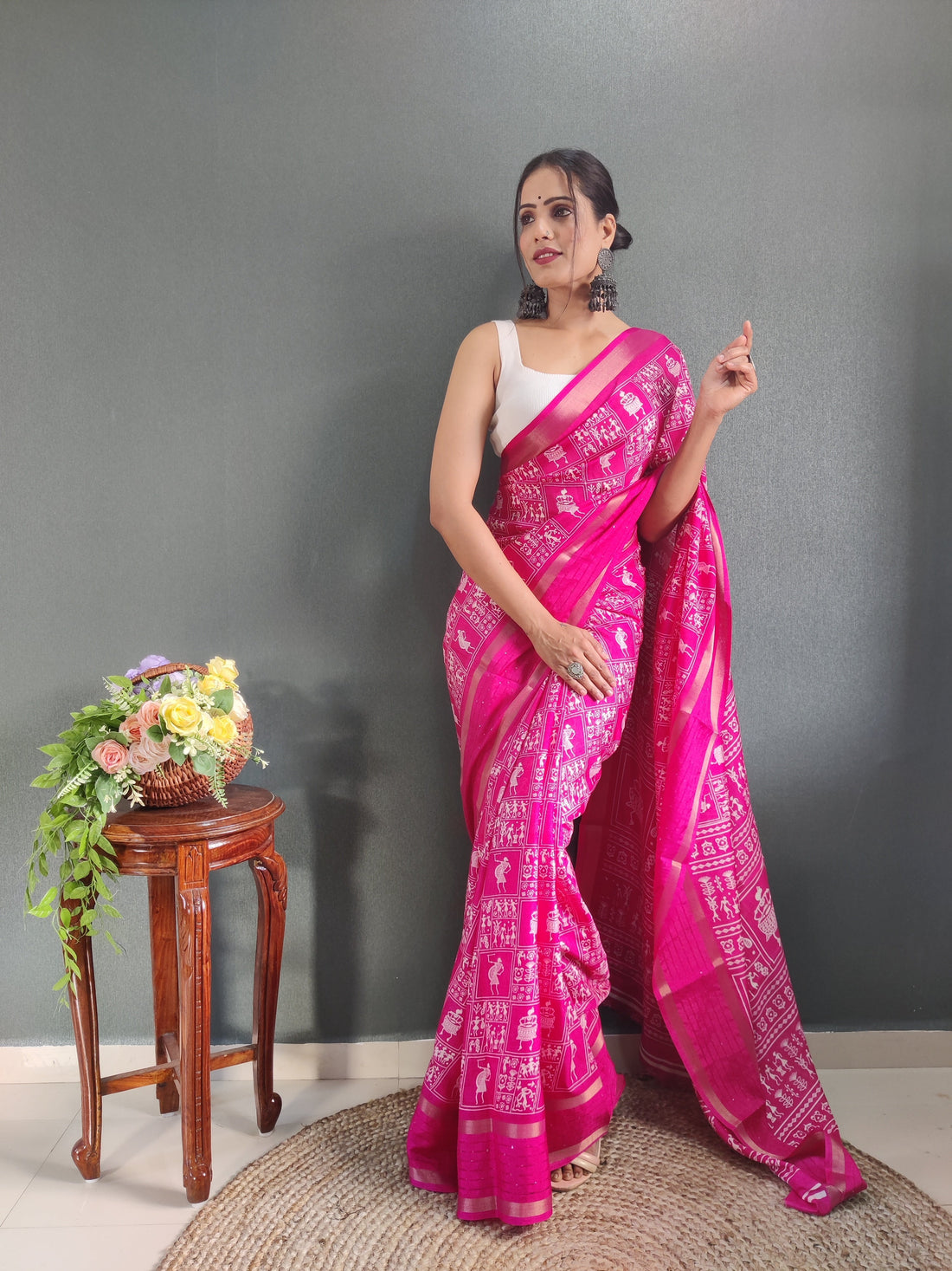 1-Min Ready To Wear Latest Shriivanta Design Saree – Pink