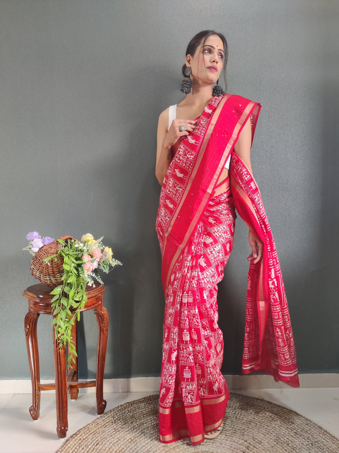 1-Min Ready To Wear Latest Shriivanta Design Saree – Red