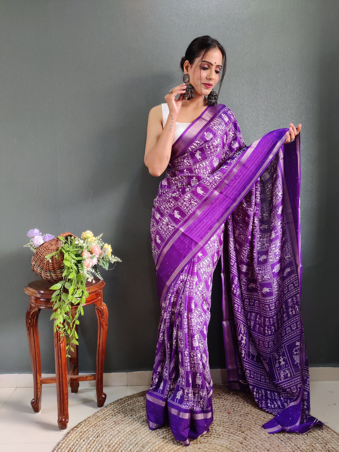 1-Min Ready To Wear Latest Shriivanta Design Saree – Purple