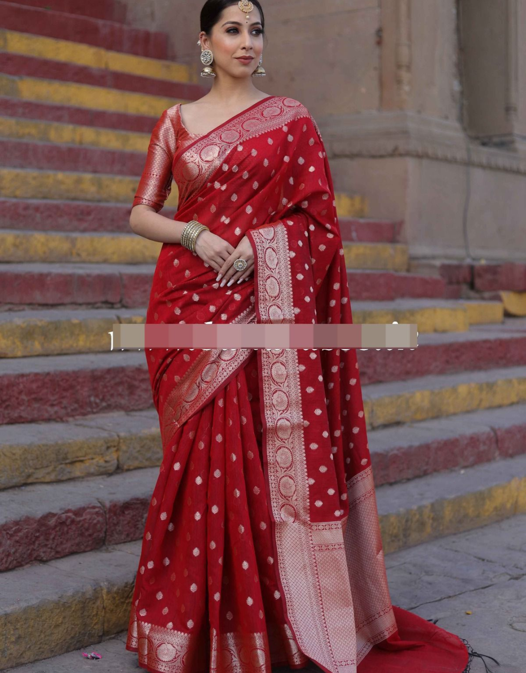 Rohini Red Banarasi saree