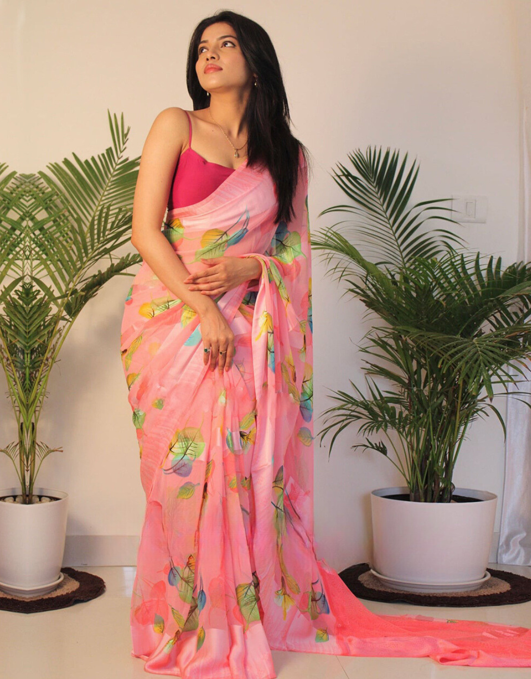 Anchal Pink Soft Silk Saree