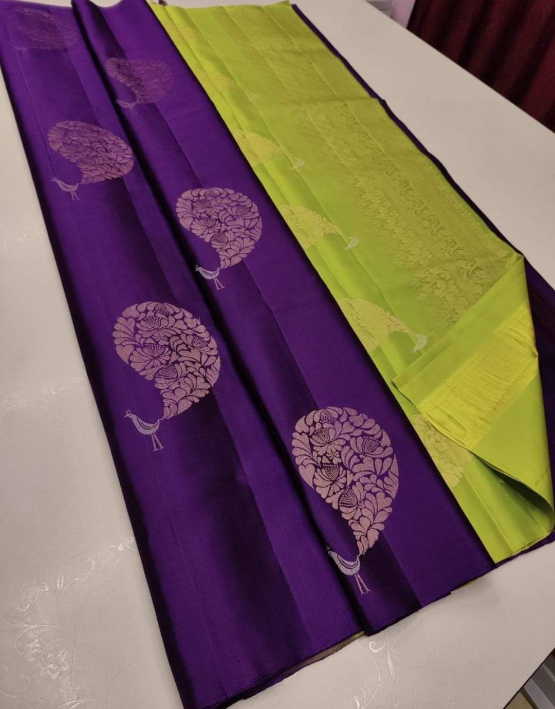 Ankita Purple Lichi Silk Saree
