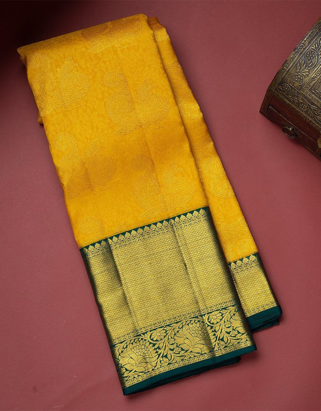 Navya Yellow Kanchipuram Saree