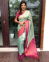 ABHA SKY PINK TRADITIONAL KANCHI SOFT SILK SARI WITH ATTACHED BLOUSE