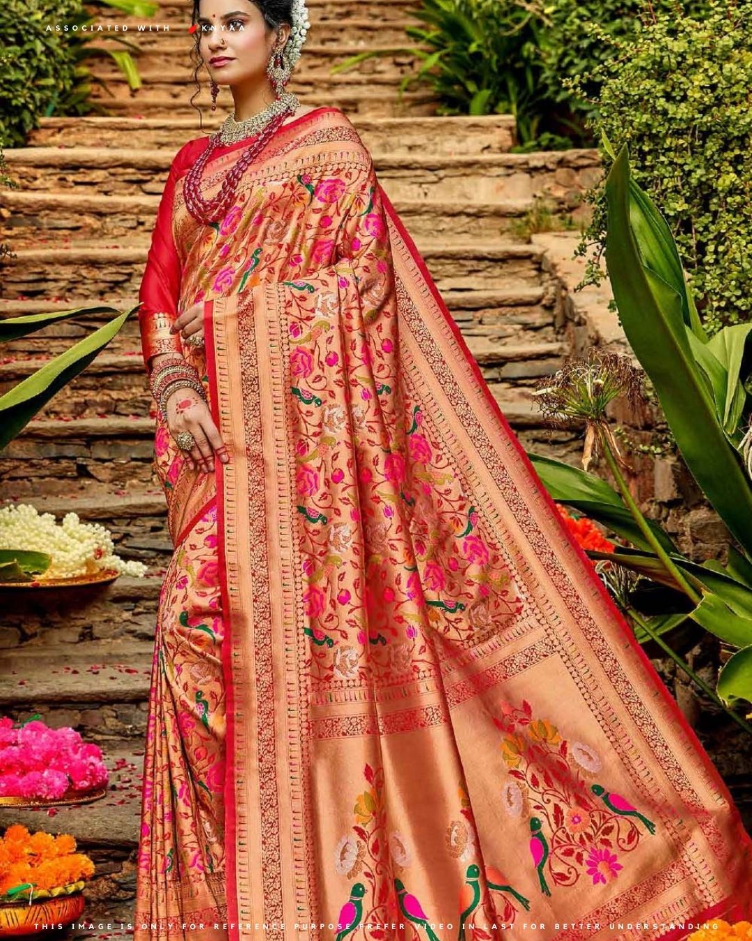 Ethnic Red Soft Silk Saree With Ravishing Blouse Piece – LajreeDesigner