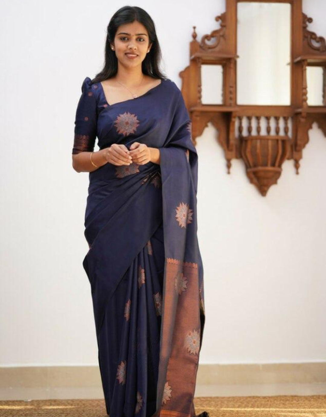 Neha Blue Soft Silk Saree