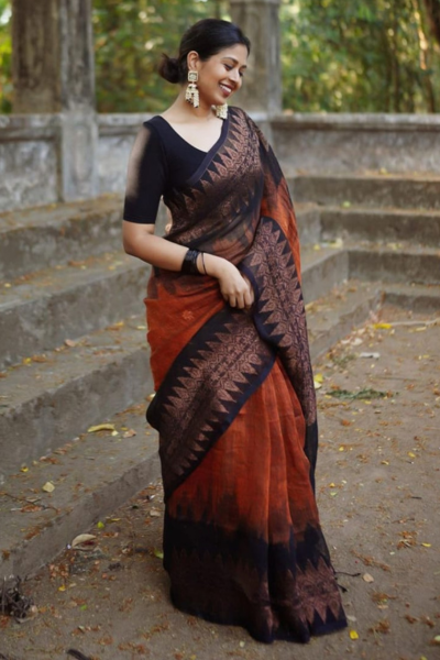 Buy Shubharam Striped Bollywood Cotton Silk Black Sarees Online @ Best  Price In India | Flipkart.com