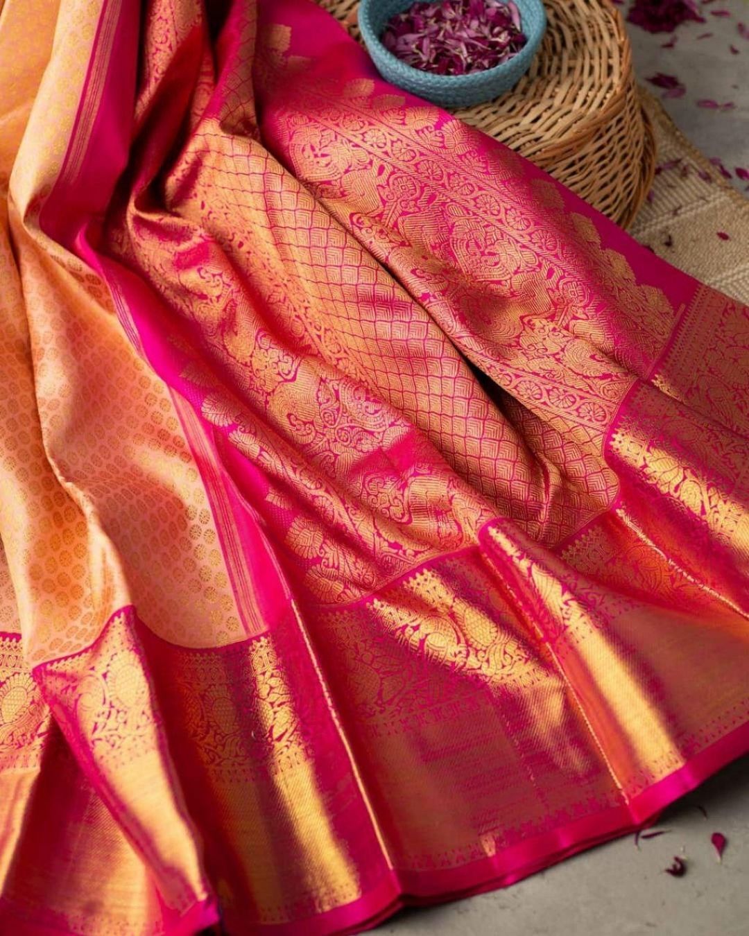 KANIKA Traditional Kanchi Soft Silk Saree With Attached Blouse