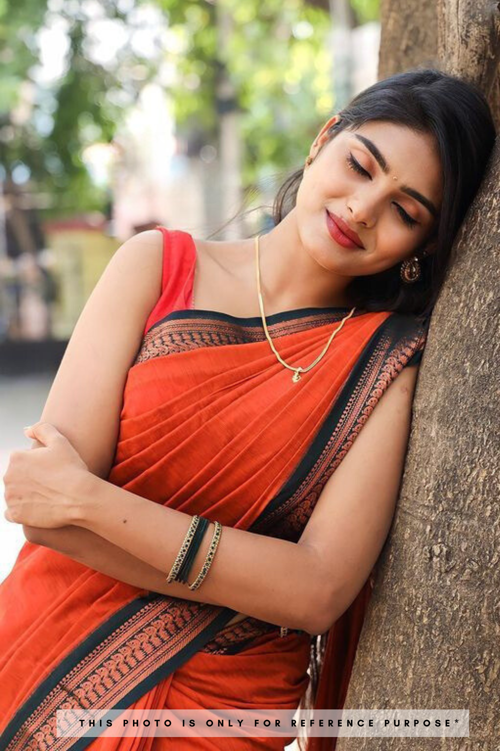 Orange and Red Bandhani Saree with Zari border