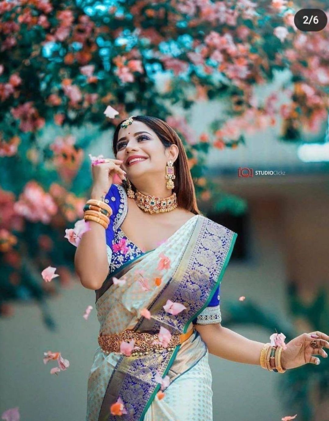 A Woman Posing in a Saree · Free Stock Photo