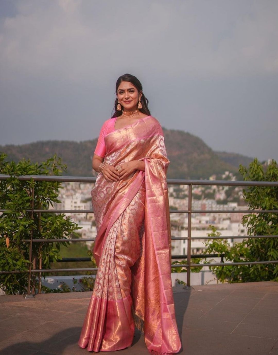 Urvi Pink kanchipuram Soft Silk Saree