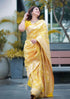 Ananya Yellow Traditional Silk Saree With Attached Blouse