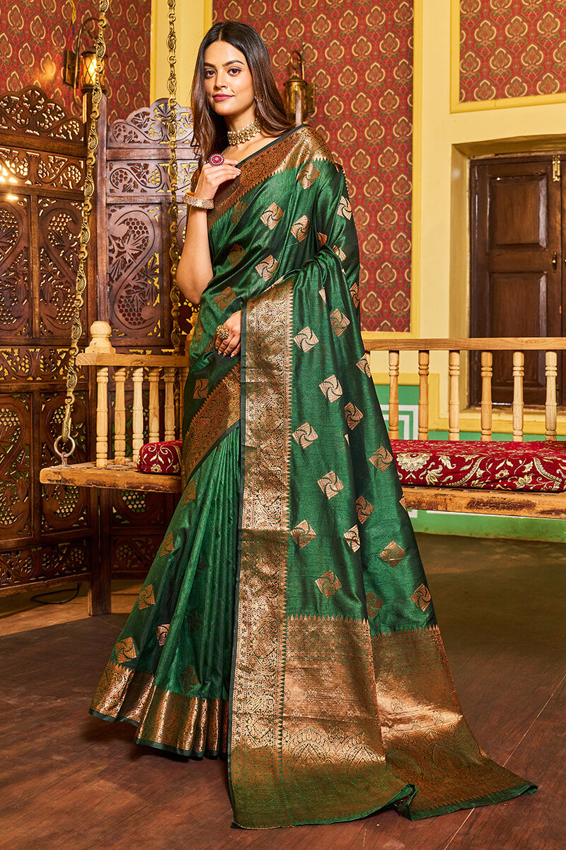 Bindu Peach Litchi Silk Saree With Attached Blouse – Zariknyaa
