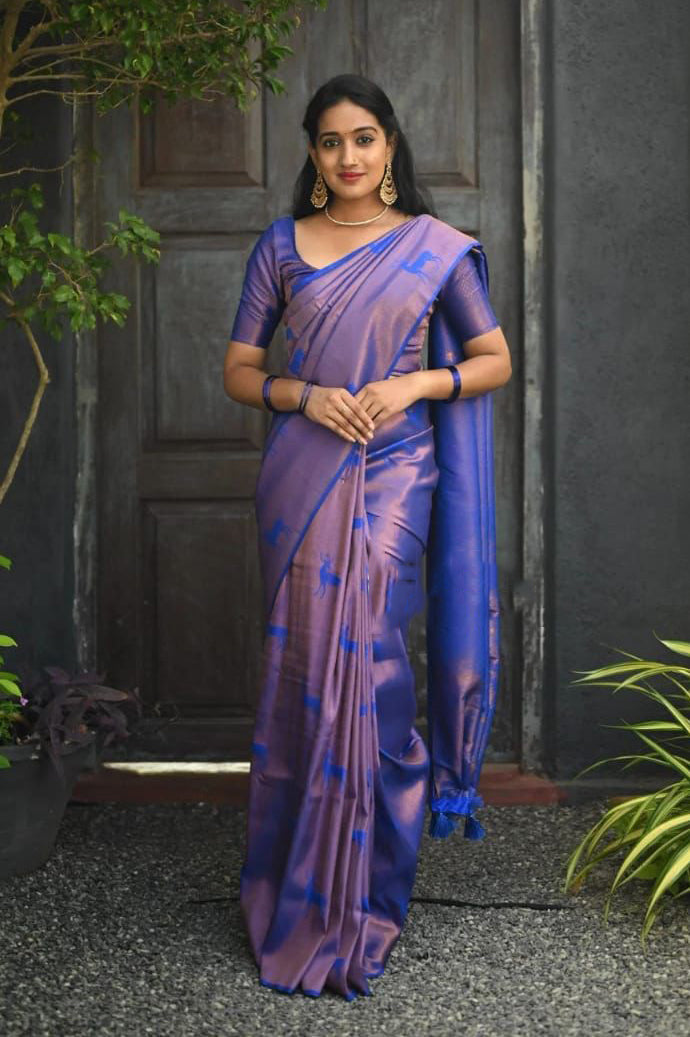 Rani Royal Blue  Soft Silk Saree With Nemesis Blouse 
