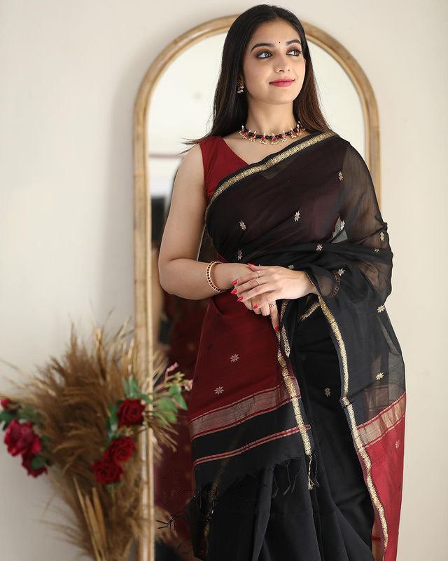 Red black Charismatic Georgette Fancy Party Wear Saree | Lovely Wedding Mall