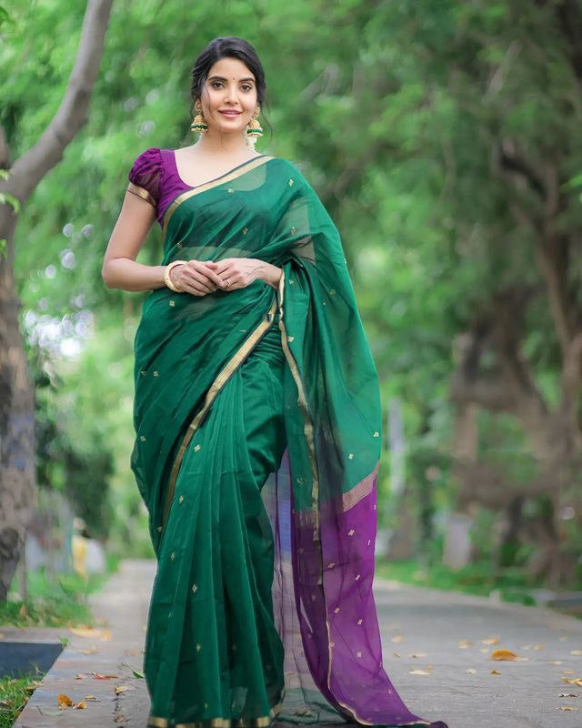 Party Wear Cotton Silk Saree, 6 m (with blouse piece) at Rs 320 in Nashik